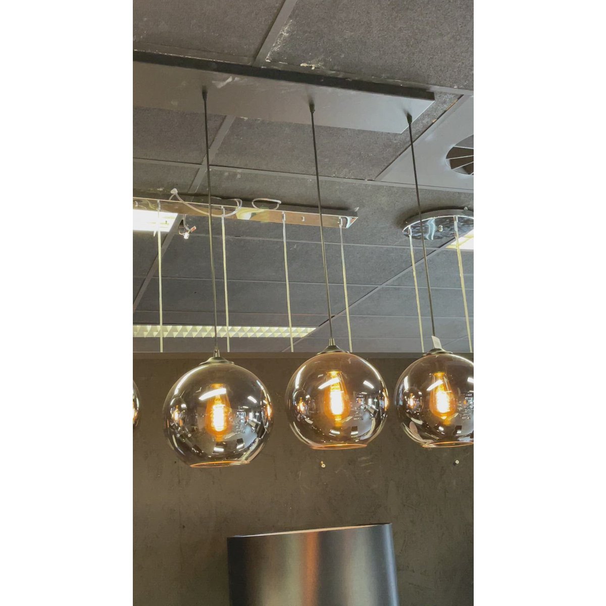 Hängelampe Rauchglas 5-Licht