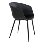 Roda Esszimmerstuhl – Schwarz, PP/Stahl, 53 x 54,5 x 79 cm – 2er-Set