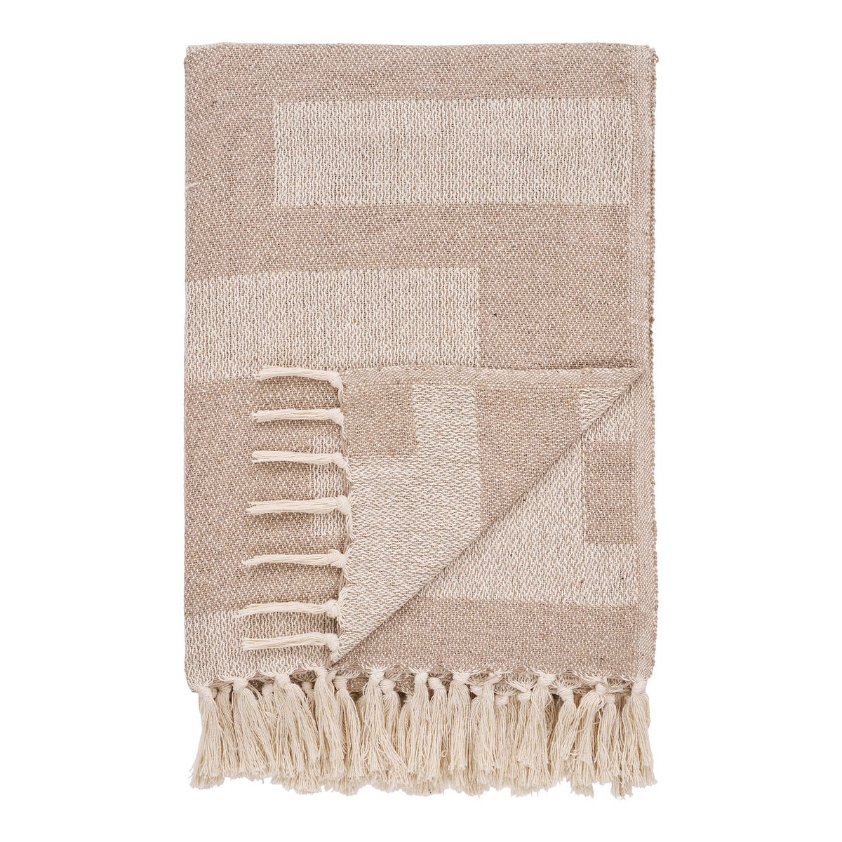 Adana Plaid - Taupe/Beige, Baumwollpolyester, 130x180 cm