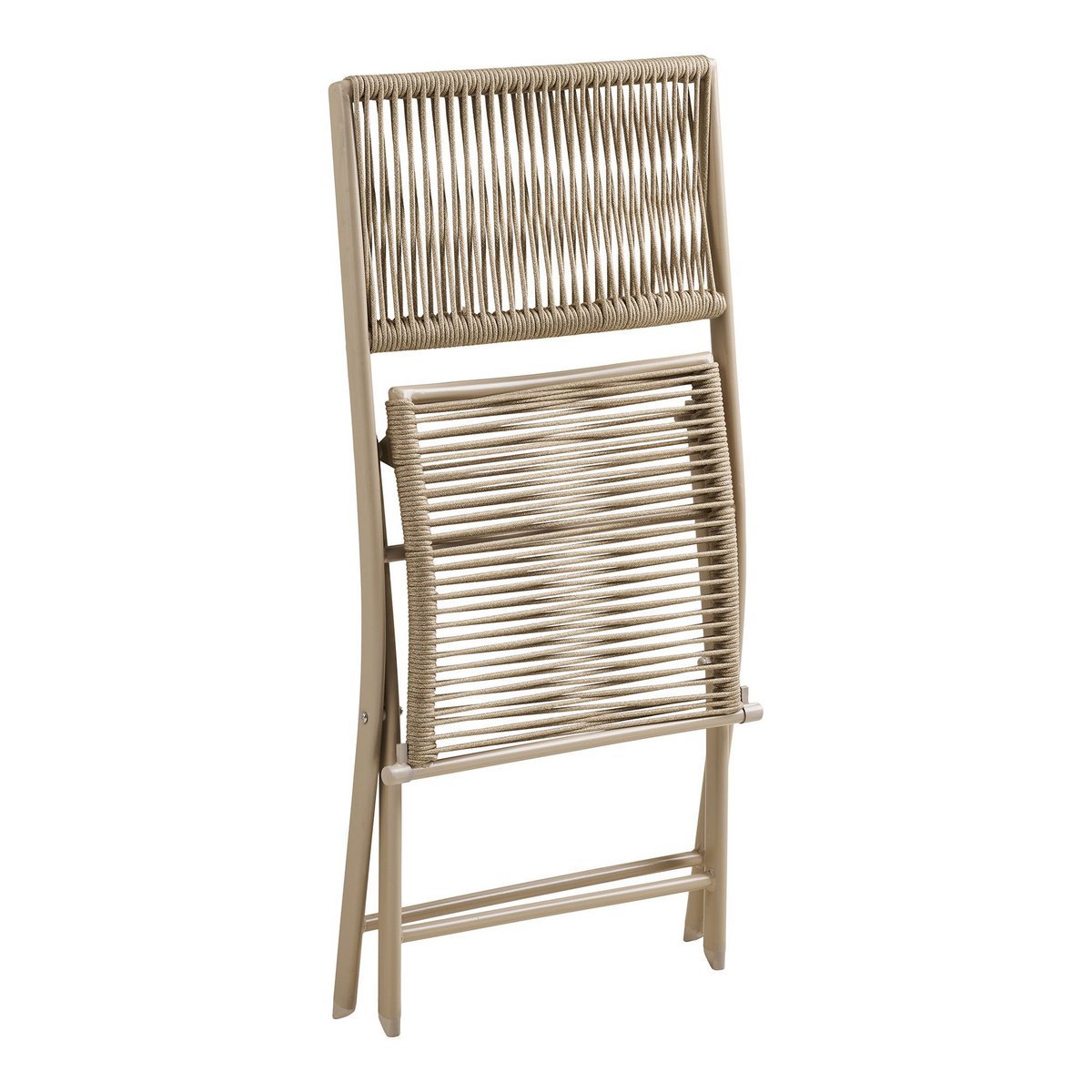 Arcas Bistro-Set, 2 Stühle und 1 Tisch, Polyester/Stahl, Taupe