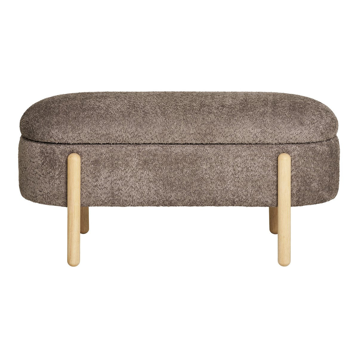 Branca Bank – Braun/Natur, Polyester/Schaum/Sperrholz, 98 x 41 x 48 cm