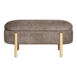 Branca Bank – Braun/Natur, Polyester/Schaum/Sperrholz, 98 x 41 x 48 cm