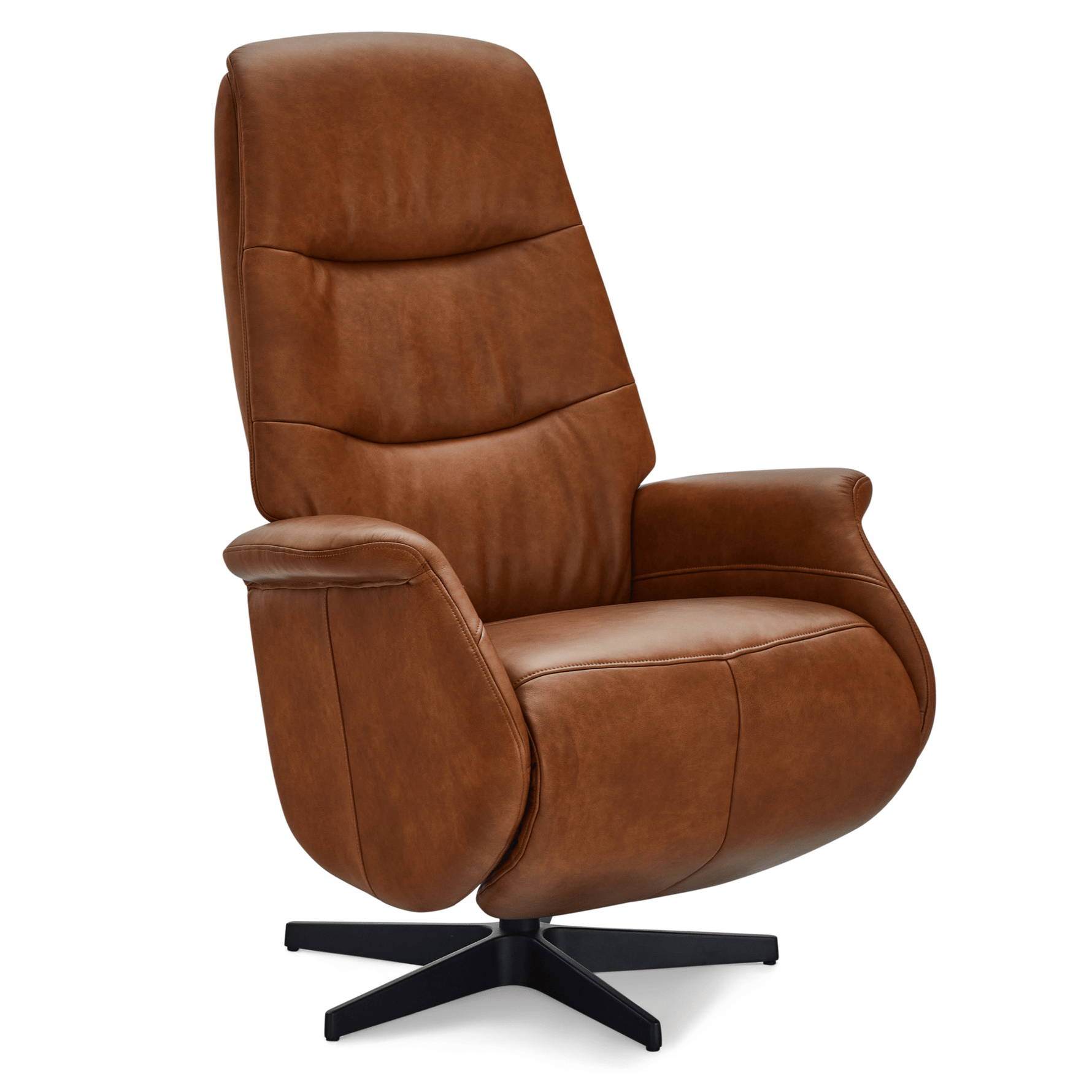 Manueller Relaxsessel - Echtleder Cognac Braun