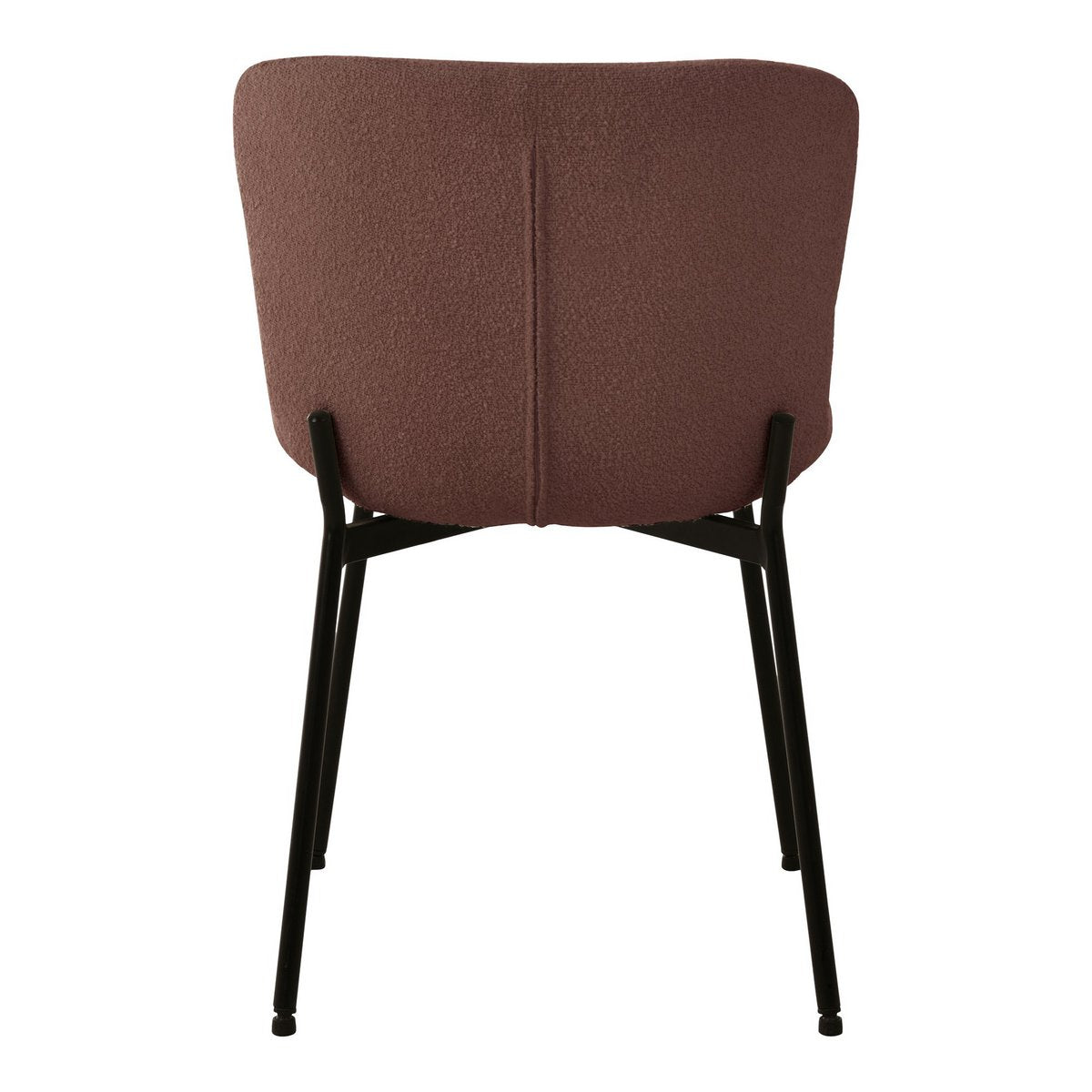 Maceda Esszimmerstuhl – Rust Bouclé, schwarze Beine – 2er-Set