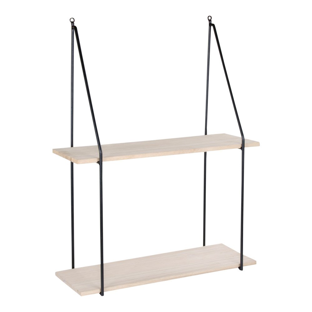aag Regal – Stahl, Paulownia, Schwarz/Natur – 55 x 21 x 72 cm