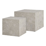 Prager Couchtisch-Set – Beige, Marmoroptik, MDF, Dekorpapier, 2er-Set