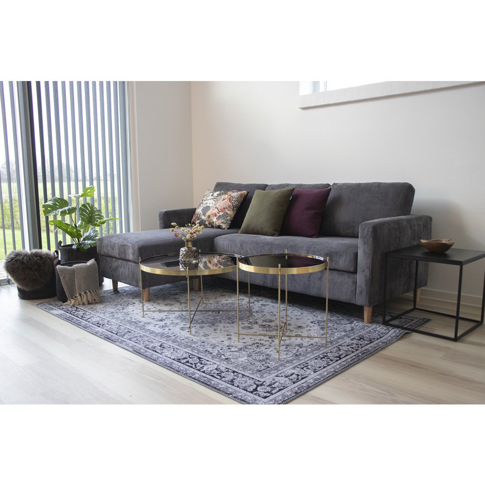 Vita Beistelltisch – Stahl, Spanplatte, Melaminfolie, Schwarz – 45 x 45 x 45 cm