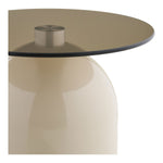 Ravello Beistelltisch, gehärtetes Glas/Metall, grau/beige, ø40x52 cm