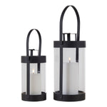 Bondi-Laternen – Schwarz, Stahl/Glas – 2er-Set