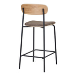 Estepona Counter Chair – Natur/Braun/Schwarz, Stahl, Polyester, Sperrholz, 49 x 42,5 x 95 cm – 2er-Set