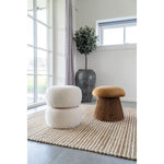 Hampton Pouf – Ocker, MDF/Karton/Textil, Ø39x42 cm