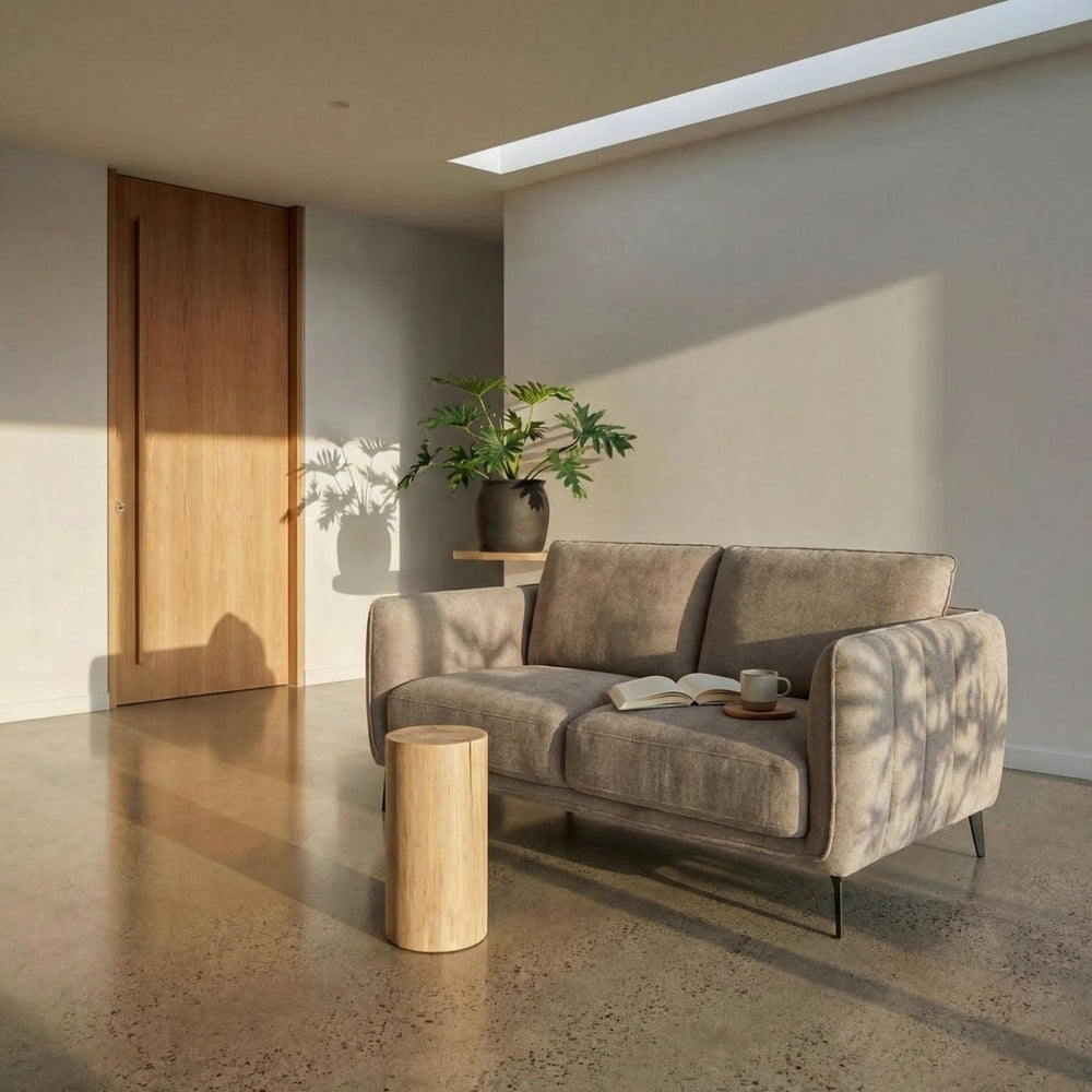 2-Sitzer Sofa - Stoffbezug Beige