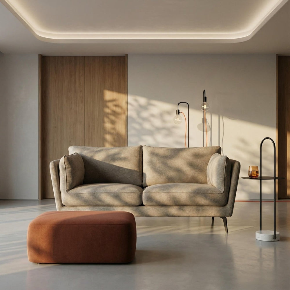 2-Sitzer Sofa - Stoffbezug Beige