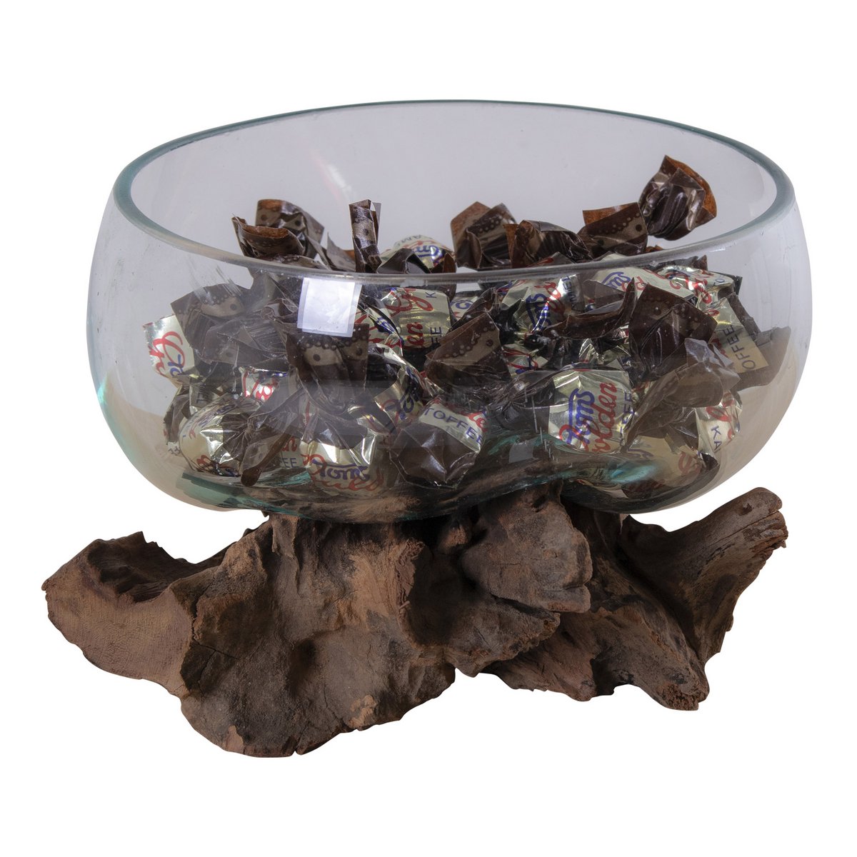 San Marino Waterdrop - Natur, Teakholz/Glas/Stahl, 15x15x15 cm