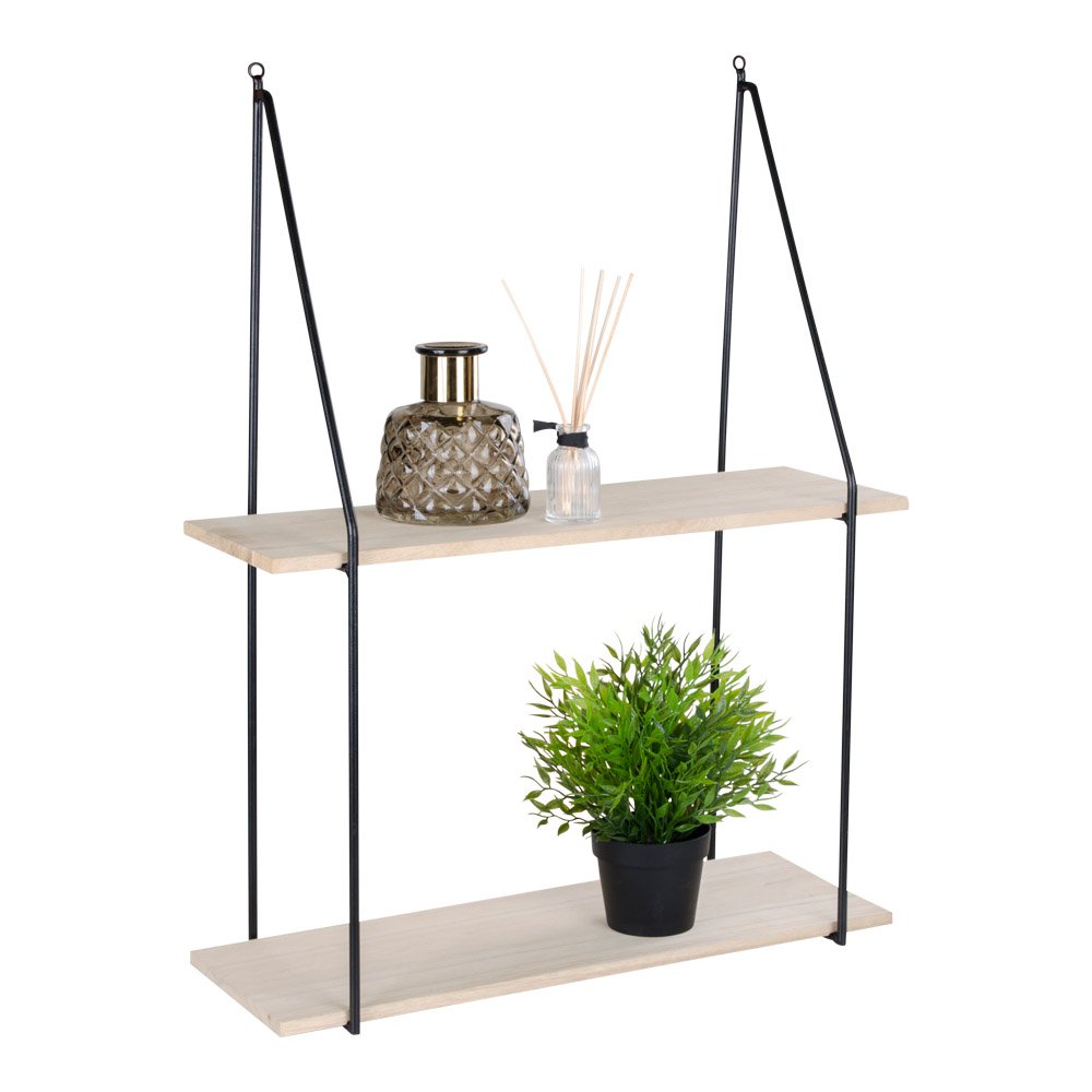 aag Regal – Stahl, Paulownia, Schwarz/Natur – 55 x 21 x 72 cm