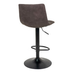 Middelfart Barstuhl – Dunkelgrau, Mikrofaser, schwarze Metallbeine, 43 x 43 x 88/108 cm – 2er-Set