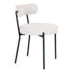 Badalona Esszimmerstuhl – Weißes Bouclé, schwarze Beine – 2er-Set