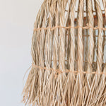 Deckenleuchte aus Seegras – Boho-Lampenschirm-Pendelleuchte – natürliche Hängelampe – großer trichterförmiger Lampenschirm aus Seegras LAMPUNG (Ø 40 cm)