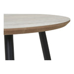 Aalst Beistelltisch - Stahl, MDF, Schwarz, Beige - Ø40x40 cm