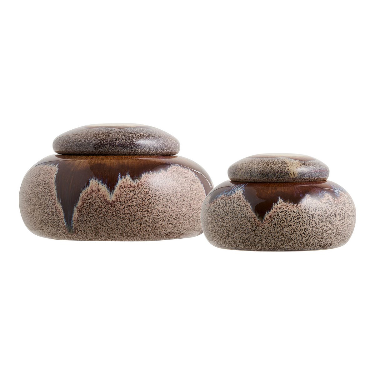 Gläser, Keramik, braun, 2er-Set