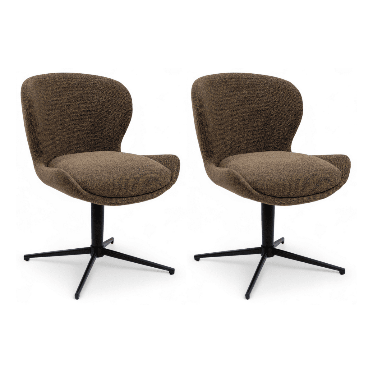 2er Set Esszimmerstühle - Drehbar - Braun