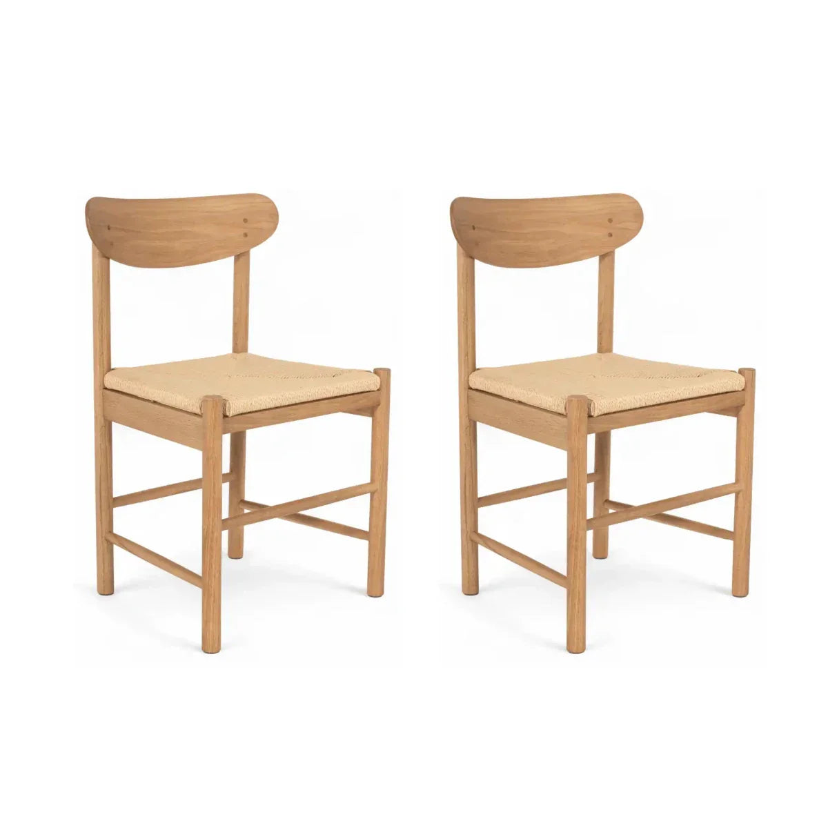 2er Set Esszimmerstühle Malou mit Geflechtsitz - Wildeiche