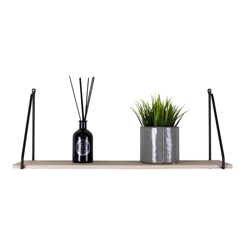 Arnhem Regal – Stahl, Holz, Schwarz/Natur – 65 x 17 x 27 cm