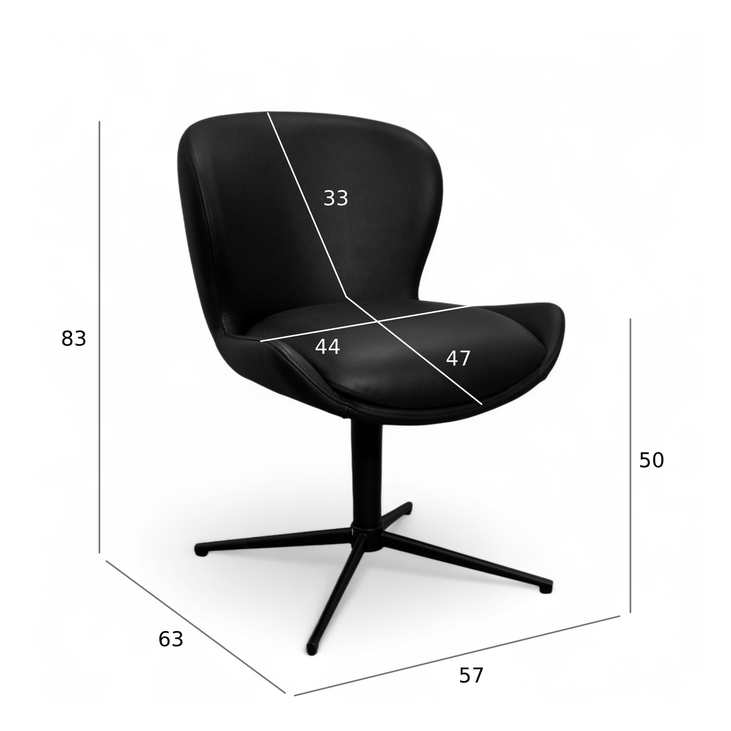 2er Set Esszimmerstühle - Drehbar - Schwarz