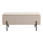 Watford Bank – Beige, Bouclé, mit Stauraum 95 x 36,5 x 43 cm