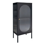 Adelaide Vitrine – Schwarz, Stahl/Glas, 50 x 35 x 110 cm