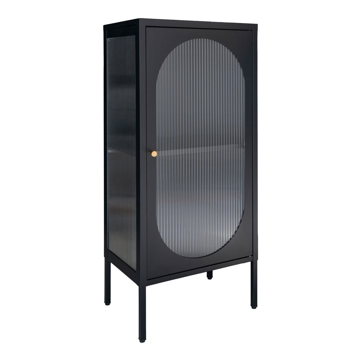 Adelaide Vitrine – Schwarz, Stahl/Glas, 50 x 35 x 110 cm