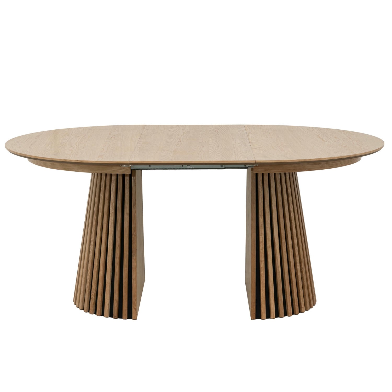 Essgruppe mit 4 Stühle und Esstisch - ø120 cm - Ausziehbar bis 220 cm Wildeiche