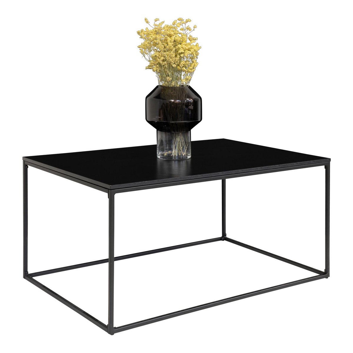 Vita Couchtisch - Schwarz, Stahl, 60x90x45cm