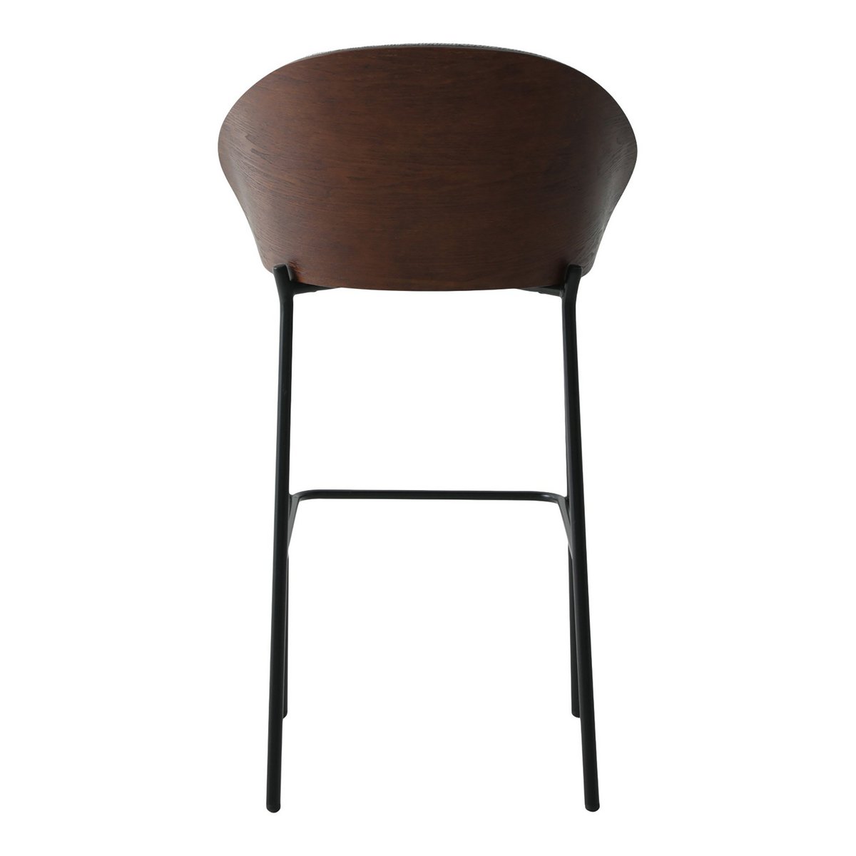 Canelas Barstuhl – Hellgrau/Dunkelbraun, MDF/Polyester/Stahl – 2er-Set