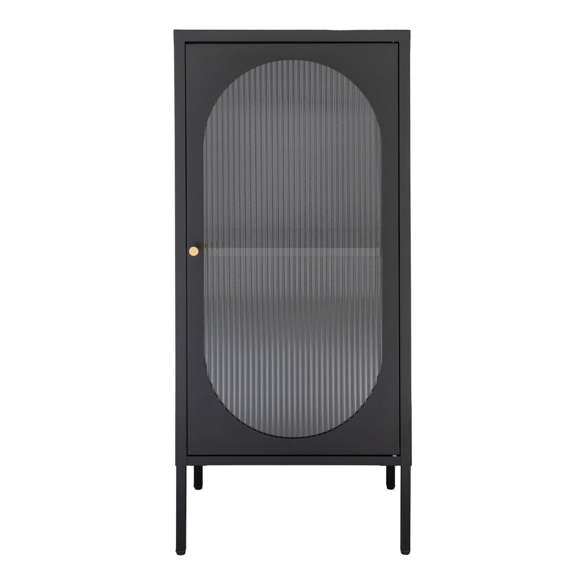 Adelaide Vitrine – Schwarz, Stahl/Glas, 50 x 35 x 110 cm