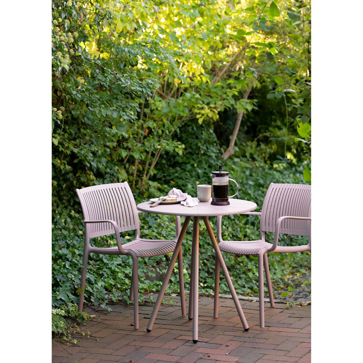 Barletta Bistrotisch, Polypropylen/Stahl, Taupe, ø70x73,5 cm