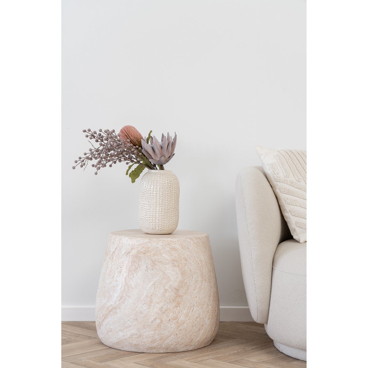 Bonn Beistelltisch – Natur, Fiberclay, ø47,5x41 cm