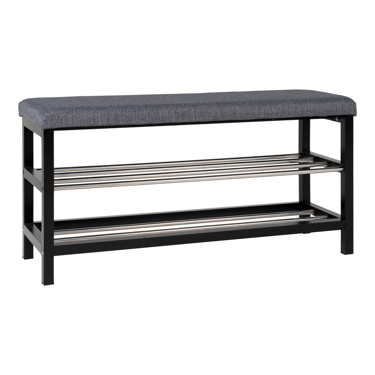 Padova Bank - Pappel, Stahl, Polyester, Grau - 100x34x50 cm