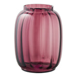 Vase, mundgeblasenes Glas, rauchrot, ø17x21 cm