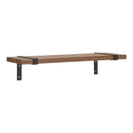 Luxor -Wandregal - Natural/Schwarz, MDF/Asche -Furnier/Metall, 50x15x10 cm