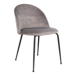 Geneve Esszimmerstuhl – Samt, Stahl, Grau – 2er-Set