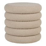 Brooklyn Pouf - MDF, Kiefernholz, Schaumstoff, Polyester, Beige - Ø44x44 cm