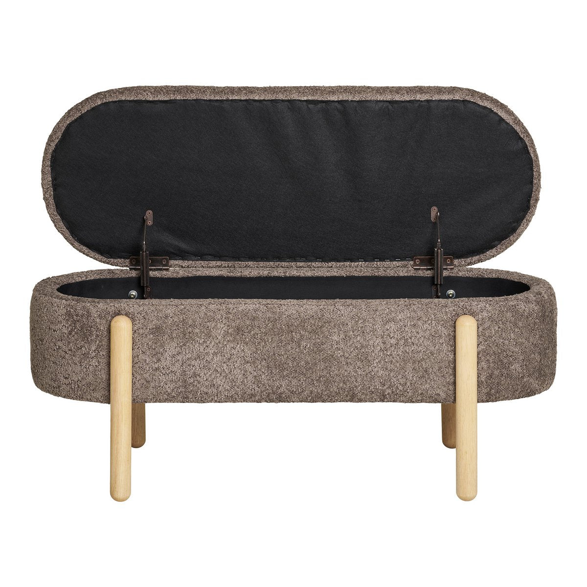 Branca Bank – Braun/Natur, Polyester/Schaum/Sperrholz, 98 x 41 x 48 cm