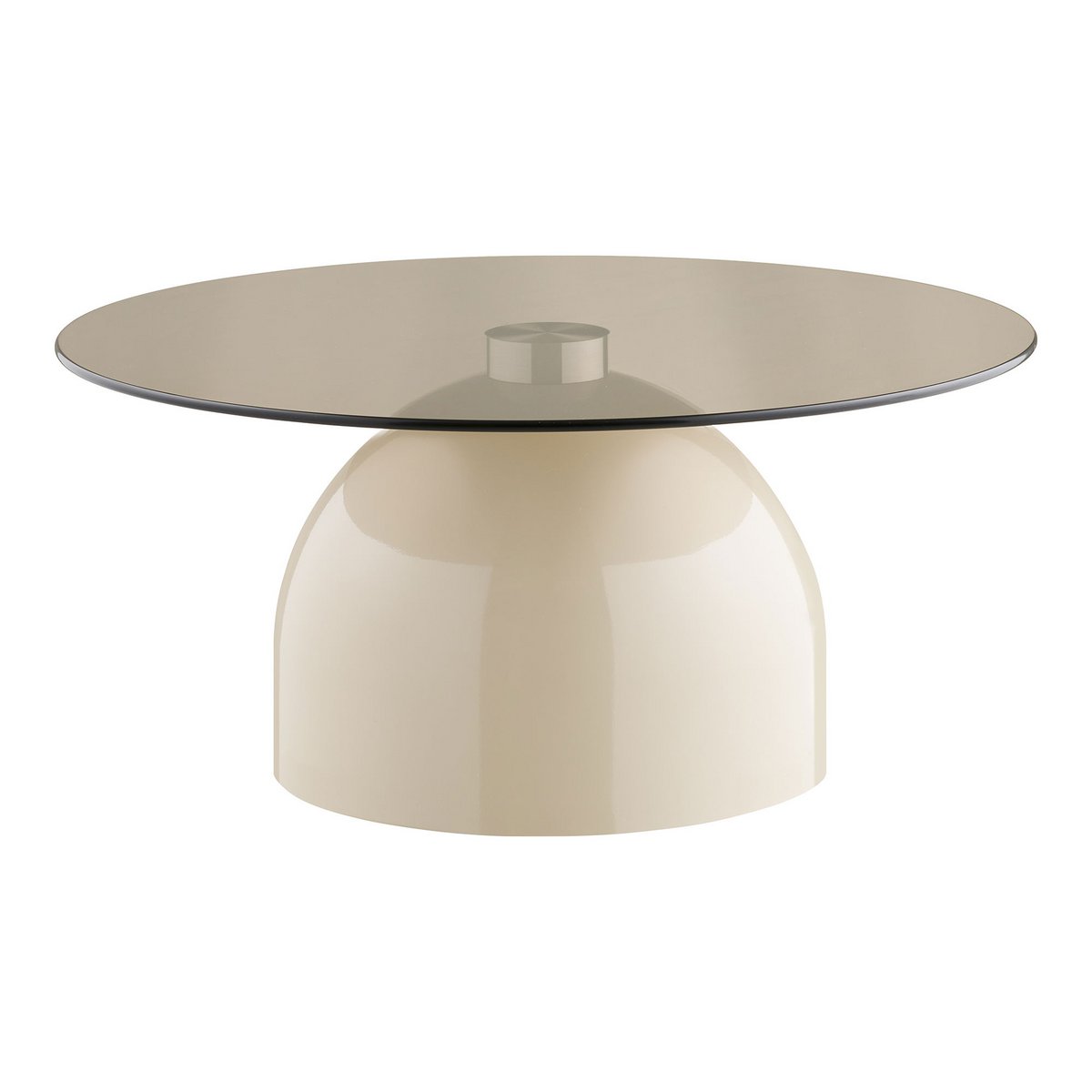 Ravello Couchtisch, gehärtetes Glas/Metall, grau/beige, ø70x33 cm