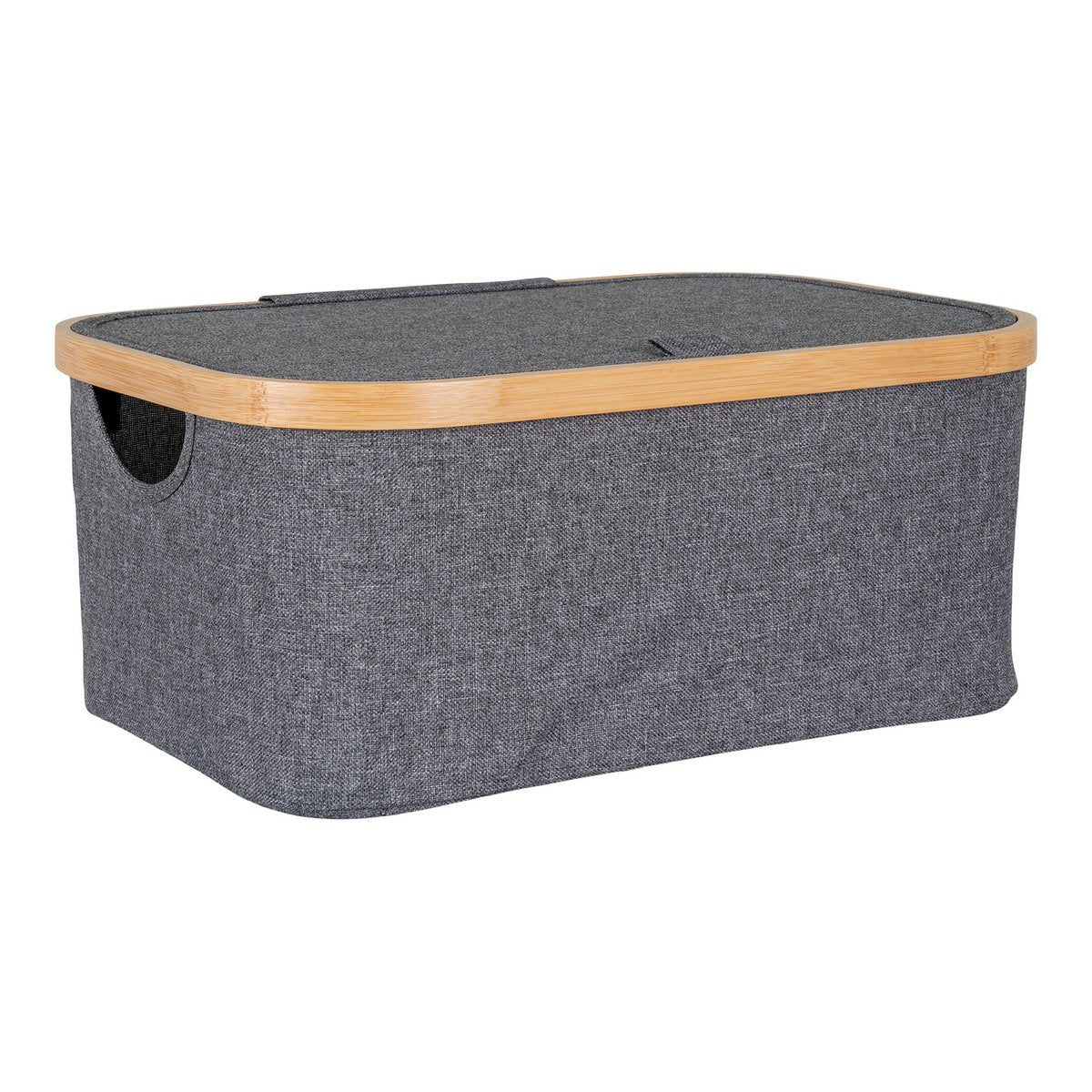 Noto Korb – Dunkelgrau, Bambus/Polyester, 38 x 26 x 16 cm