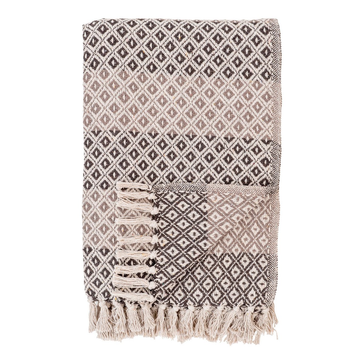 Alanya Plaid - Plaid, braun/beige/weiß, Baumwolle, Polyester, 130x180 cm