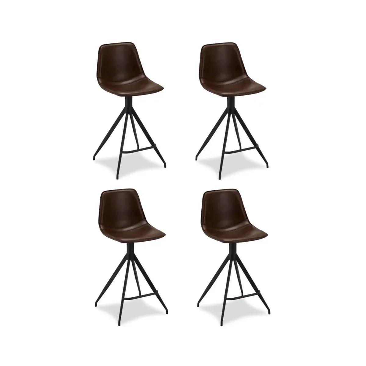 4er Set Barhocker Isabel - Drehbar - Dunkelbraun
