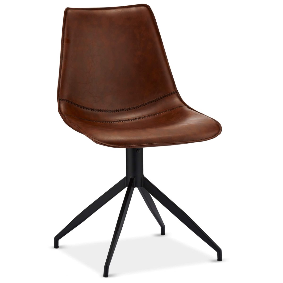 4er Set Esszimmerstühle - Drehbar - Cognac Braun
