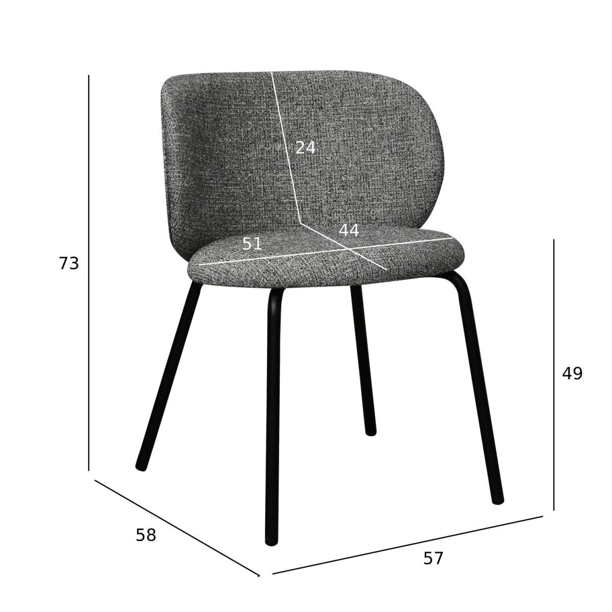 4er Set Esszimmerstühle - Grau