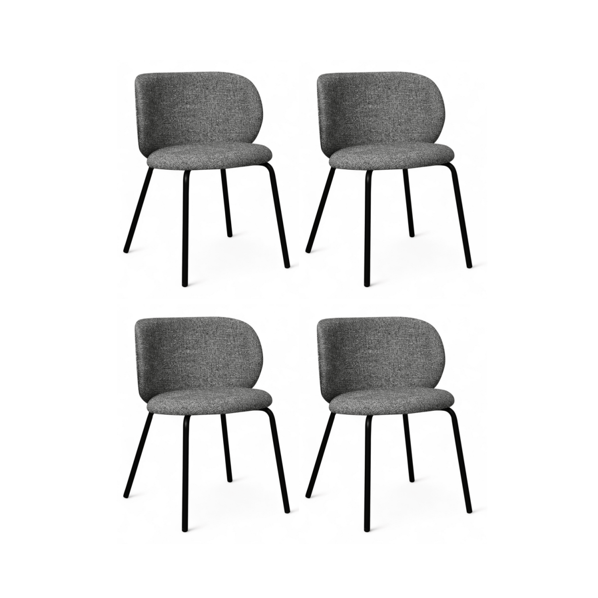 4er Set Esszimmerstühle - Grau